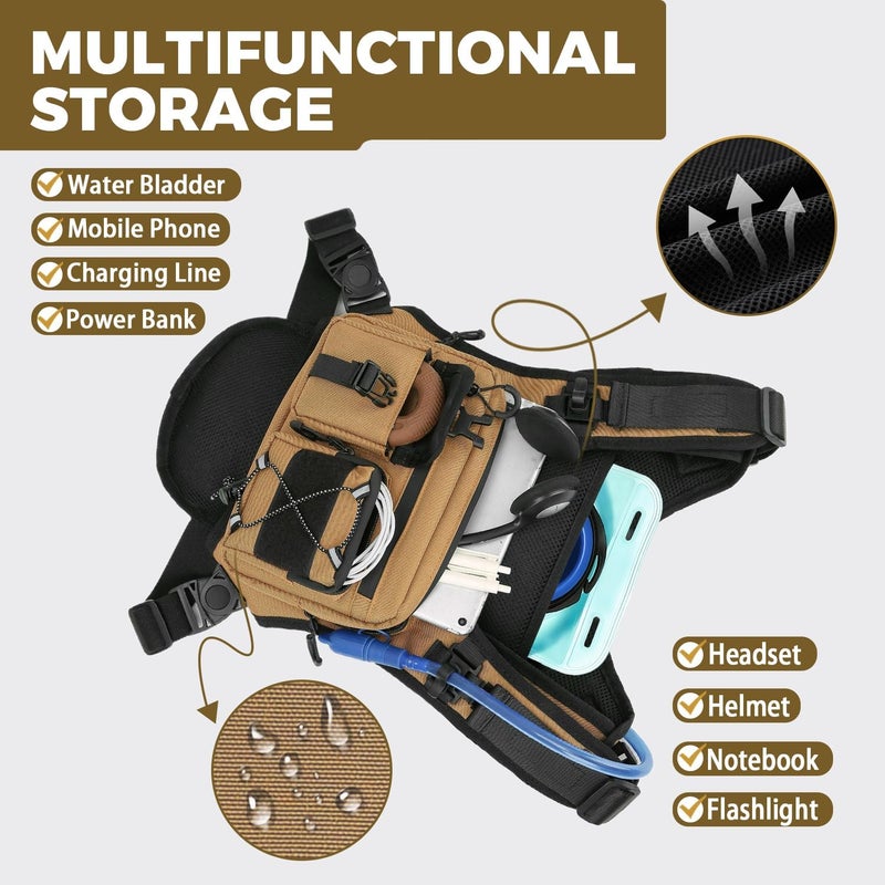 Criuage USA Original Patent Running Hydration Vest Backpack, Lightweight Chest Pack with 2.0L Water Bladder Bag Daypack for Hiking Running Cycling Race Marathon for Women Men - Image 4